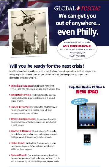Global Rescue asistirá a la Conferencia de Seguridad ASIS en Filadelfia