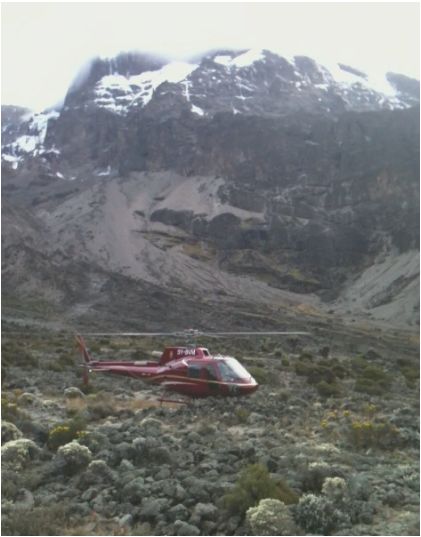 Rescate sobre el terreno en el Kilimanjaro